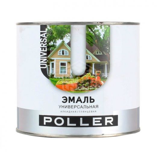 Эмаль алкидная Poller универсальная белая глянц. 2л