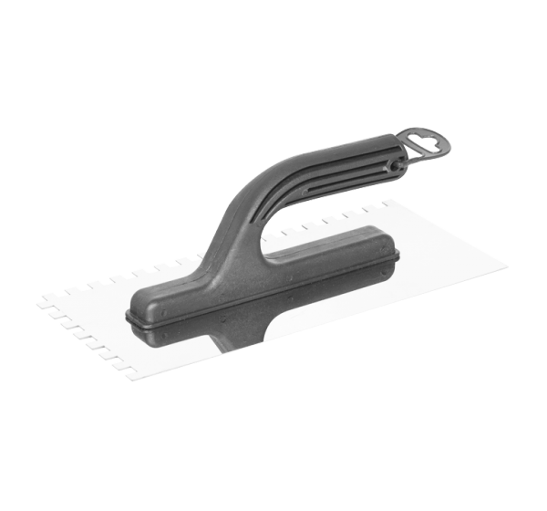 Гладилка нержавеющая 130 мм х 270 мм, зуб 8х8, пластиковая ручка ИНТЕК 10105-270-008