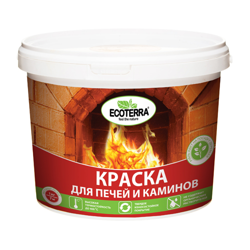 Краска для печей ECOTERRA красно-коричневая 2,5 кг