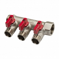 Коллектор Aqualink 02425 3/4" на 3 выхода с кранами 1/2" наружная резьба