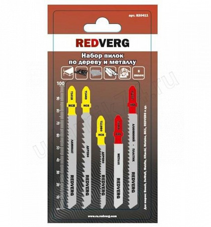 Пилки для лобзика универсальные (набор 5 видов) RedVerg