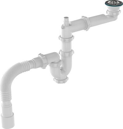 Сифон для кухни Aquant UB0245-25-MR 1.1/2"х40 мм с гофротрубой 40х40/50 мм