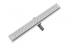 Трап для душа линейный Aquant LTD1280-1-MR 800*70 мм с глянц. метал. решет. сухой затвор, выход под 40/50 мм /4