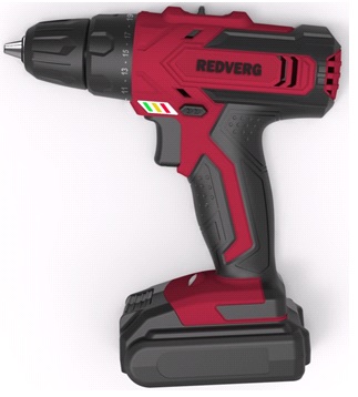 Шуруповерт аккумуляторный 18 В, 1.3 А/ч, 20 Нм, двухскоростной, 1 аккум. Li-lon RedVerg Basic