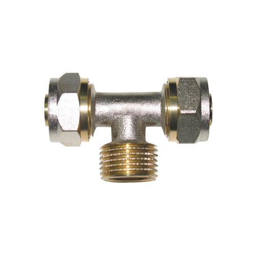 Тройник обжимной комбинированный Aqualink 00472 20-3/4"-20 мм обжим/наружная резьба/обжим