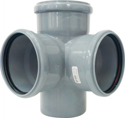 Крестовина полипропиленовая канализационная внутренняя двухплоскостная РТП 36539 110-110-110 мм-87°