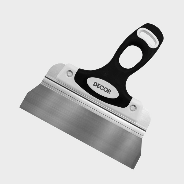 Шпатель фасадный 350 мм, нержавеющая сталь, двухкомпонентная ручка толщиной 0,4 мм с отверстием под большой палец 317-0350
