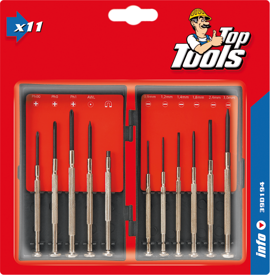 Набор отверток для точных работ (11 предметов) Top Tools