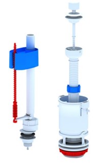 Арматура штоковая Ани Пласт WC4550 с клапаном нижней подводки воды