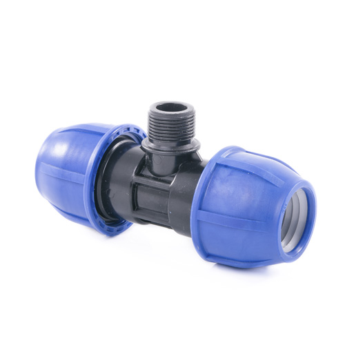 Тройник компрессионный комбинированый 11621 32 мм-1"-32 мм наружная резьба