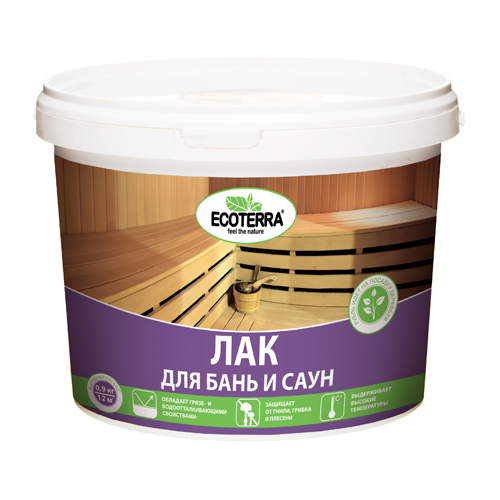 Лак для бань и саун водный ECOTERRA 2,5 кг
