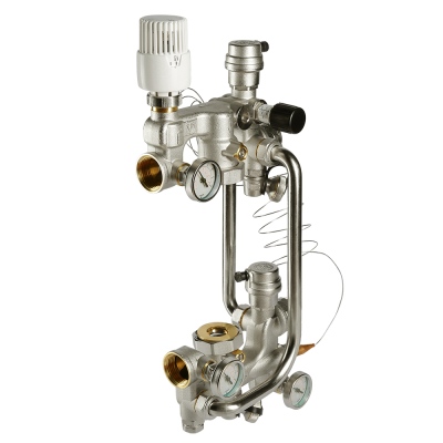 Насосно-смесительный узел (без насоса, монтаж.длина 180мм, с термоголовкой) Valtec Combi, VT.COMBI.0.180