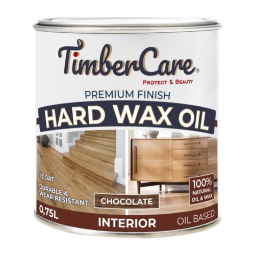 Защитное масло с твердым воском TimberCare Hard Wax Oil (цвет: Шоколадный/ Chocolate), банка 0,75л