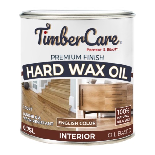 Защитное масло с твердым воском TimberCare Hard Wax Oil (цвет: Орех/ English Color), банка 0,75л