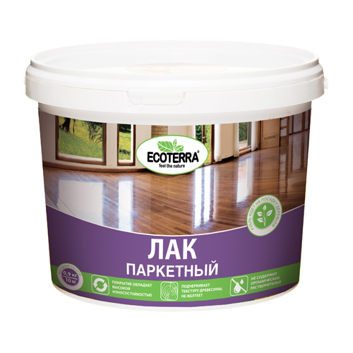 Лак паркетный водный ECOTERRA мат, 2,5 кг